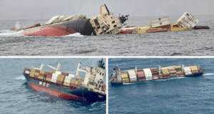 MSC container ship sinks off the coast of Kerala while transporting hazardous cargo The MSC container ship sinks off the coast of Kerala while transporting hazardous cargo.