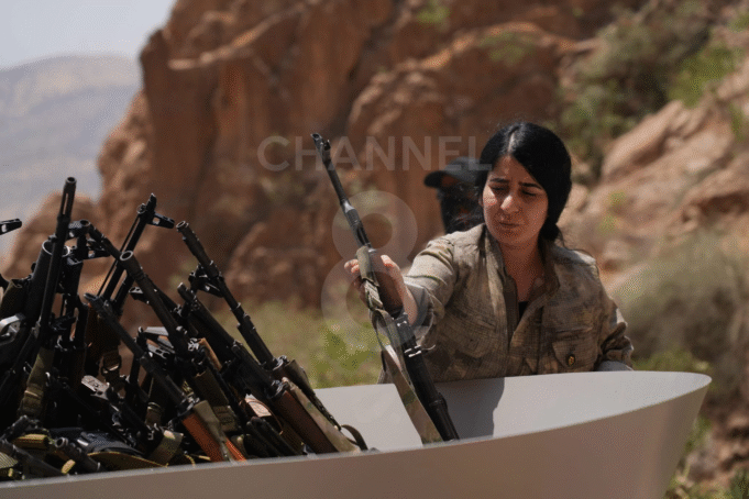 Kurdish PKK Fighters Incinerate Weapons in Iraq to Initiate Disarmament Kurdish PKK Fighters Incinerate Weapons in Iraq to Initiate Disarmament