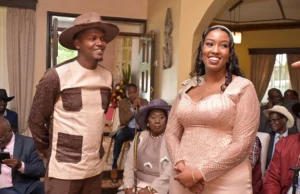 Allan Chesang Engaged to Channelle Kittony in Star-Studded Ceremony Senator Allan Chesang held an engagement ceremony with Channelle Kittony in Kitale. Trans Nzoia Senator Allan Chesang and Channelle Kittony officially got engaged in a colourful ceremony held in Kitale on Saturday, July 12. The event brought together a host of leaders and public figures, including Kapseret Member of Parliament Oscar Sudi and former Baringo Senator Gideon Moi. The private but elegant celebration was graced by close friends, family members, and respected leaders from across the political divide. Channelle Kittony currently serves as the County Executive Committee Member (CECM) for Public Works, Roads, and Infrastructure in Trans Nzoia County. She is also the daughter of Kiprono Kittony, the Chairperson of the Nairobi Securities Exchange. Her grandmother, Zipporah Kittony, is a former Senator and ex-chairperson of Maendeleo Ya Wanawake Organisation. Senator Chesang chose a dapper outfit featuring a two-tone blend of beige and deep brown, complete with a matching hat. Channelle looked radiant in a light rose gold gown decorated with detailed champagne-colored beadwork. Guests followed suit, embracing both traditional and modern looks, with many men seen wearing hats and carrying walking sticks. Oscar Sudi shared a heartfelt message after the event, celebrating the couple’s union and extending his good wishes. “The ceremony was colourful and full of joy. I wish Allan and Channelle a lifetime of happiness, love, and companionship,” Sudi said. The Kenya Young Parliamentarians Association (KYPA) also congratulated the senator, posting: “Congratulations, Hon Allan Chesang, on your engagement! May your journey together be filled with joy.” The engagement marks a significant milestone in both their personal and public lives, and the support from the political and social communities highlights the respect and admiration the couple commands. As they step into this new chapter, the nation joins them in wishing for love, unity, and success in their journey ahead Gideon Moi and Oscar Sudi during Allan Chesang's engagement event.