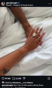 Cristiano Ronaldo's engagement to Georgina Rodriguez finally confirmed as fiancee shows off huge ring