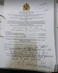 Justice Pemba Rejects Chakwera BId To Halt Malawi Elections Results 