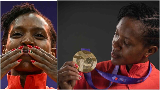 Faith Kipyegon’s Kenyan flag-inspired nails grab attention as she claims a record fourth world title.