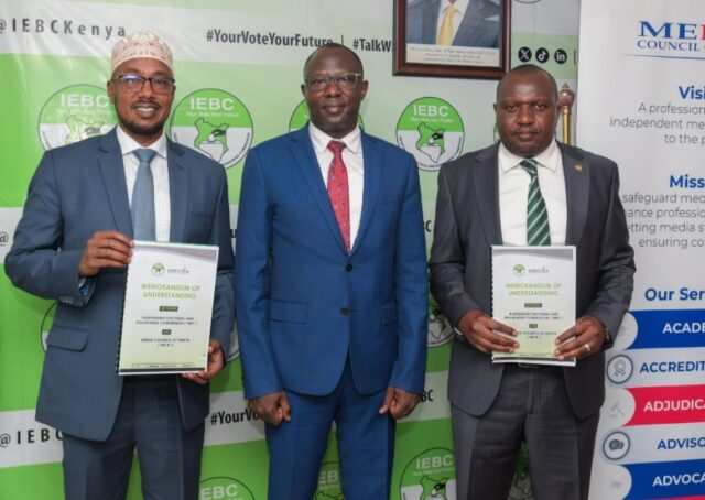 IEBC and Media Council of Kenya (MCK) sign Memorandum of Understanding.