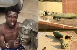 Man Arrested After ‘Beheading’ Dedan Kimathi Statue in N’airobi CBD Man Arrested After ‘Beheading’ Dedan Kimathi Statue in N’airobi CBD