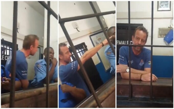 Dutch National Filmed Spitting Mucus at Police Officer in Diani, kenya Dutch National Filmed Spitting Mucus at Police Officer in Diani, kenya