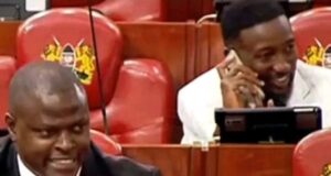 Leo Muthende On the Headlines After Being Captured Laughing On a Phone Call As Ndindi Nyoro Delivers an Important Speech in Parliament Just Few Days After Being Elected Photo Courtesy
