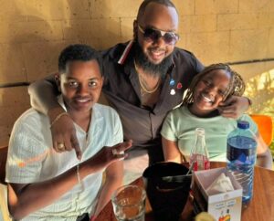 Photo: DJ Saint Kevin with his son Doper and his daughter Teana
