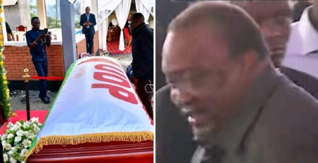 “Wewe ni wetu” Joy As Former President Uhuru Kenyatta Joins Cyrus Jirongo Burial Ceremony in Lumakanda in Kakamega 