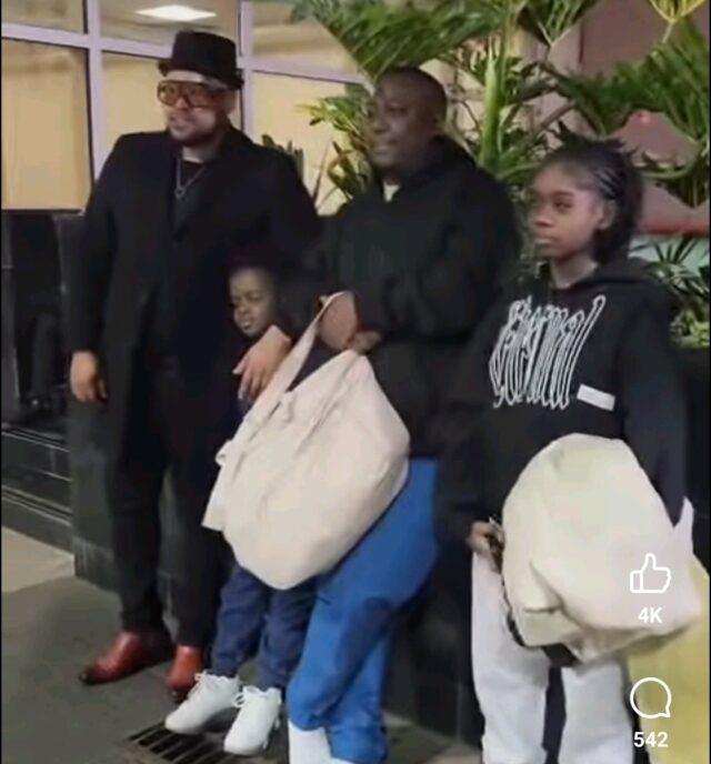 Pastor Kanyari & Tash The Late Betty Bayo X-Husbands Appear Together in Public For the First Time As They Receive their Kids Danny & Sky At JKIA Airport 