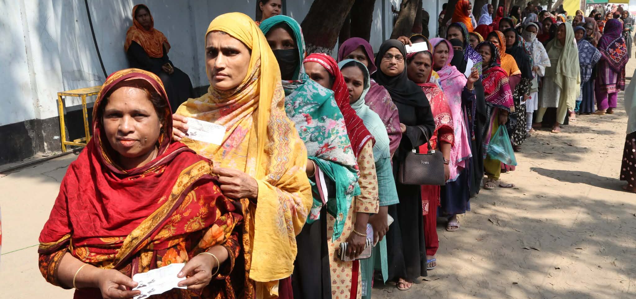 Voters turn out in large numbers as Bangladesh conducts a historic election Voters turn out in large numbers as Bangladesh conducts a historic election