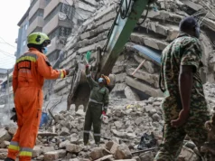 Many feared trapped as a tall building collapses in Kenya
